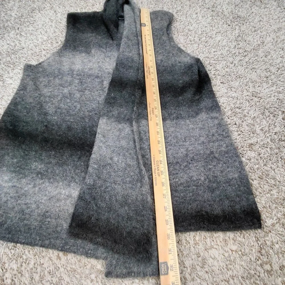 Eileen Fisher Open Cardigan Sweater Womens Large Grey Ombre Mohair Sleeveless
